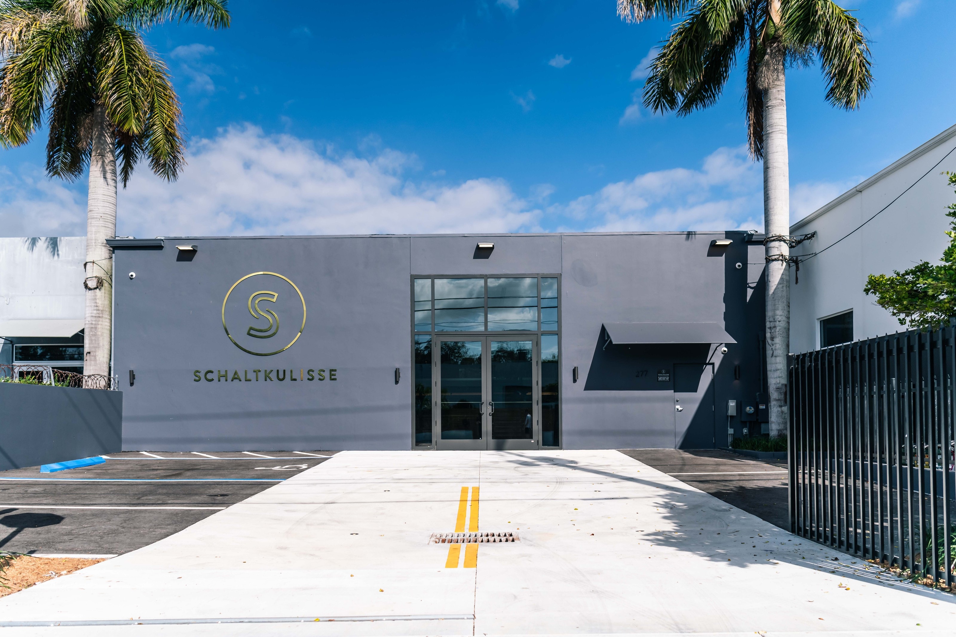 The Schaltkulisse Miami house on NE 61st Street, between the palms