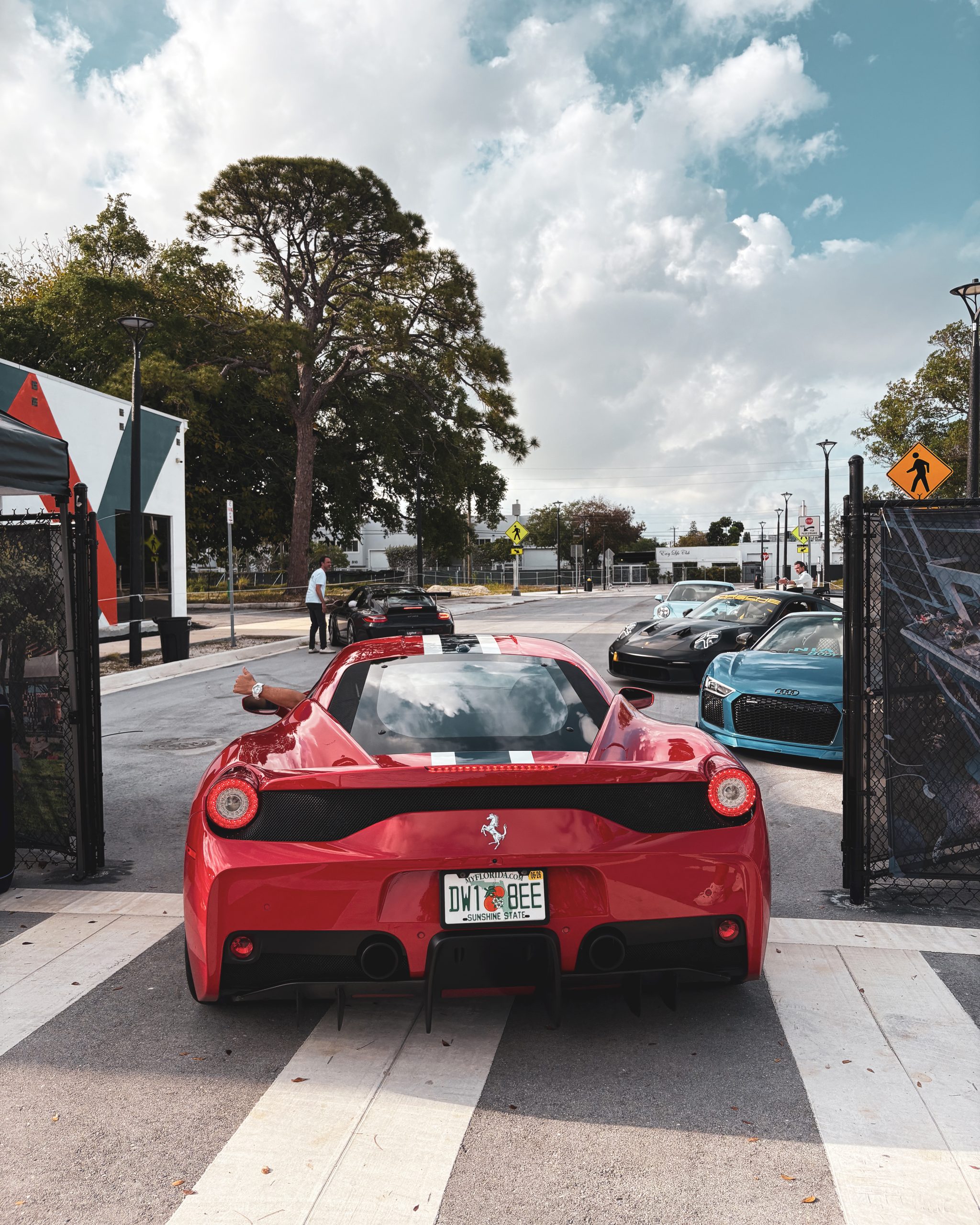 Cars and coffee atmosphere at Caffeine Injection Miami 2026 event